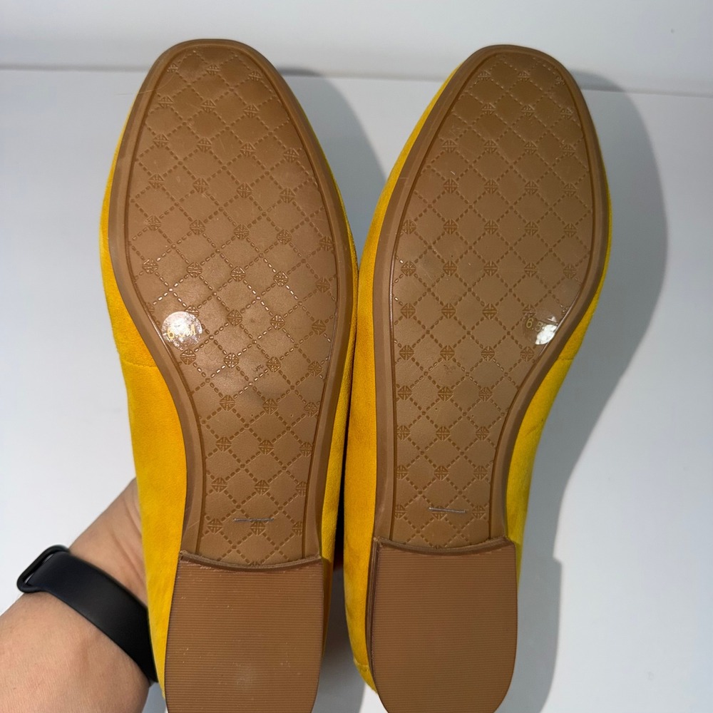 Yellow Suede Loafers Antonio Melani Women's Size 6.5 Bright Statement Shoe‎ NWOT - Picture 6 of 9